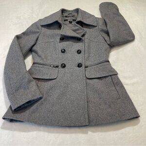 DKNY SIZE 2 Gray Double-Breasted Women's Coat